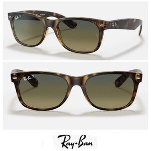 RAY-BAN Italy RB2132 New Wayfarer Tortoise Green Lens Gradient Polarize Sunglass